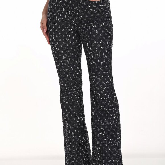 254905 Woven Pant in Charcoal and Silver by FRANK LYMAN - Picture 1 of 2